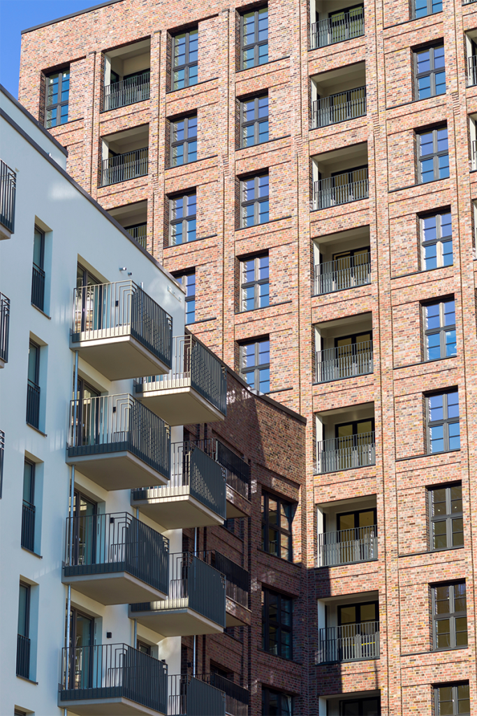 Image of modern London apartment blocks.